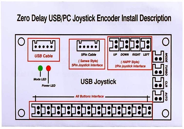 DIY Arcade Delay USB to PC Games 2 Players Joystick Game Kits