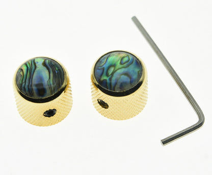 Abalone Top Gold Guitar Dome Knobs - Free Shipping