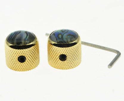 Abalone Top Gold Guitar Dome Knobs - Free Shipping