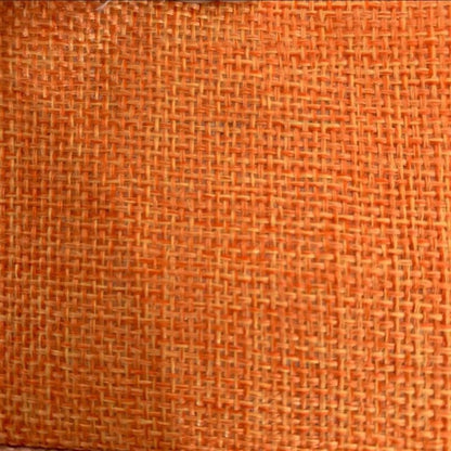 Orange vintage-style speaker cloth – thick linen burlap fabric for speaker grille restoration, offering acoustic transparency and a classic retro look