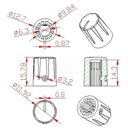 guitar pedal knobs - 10 pcs