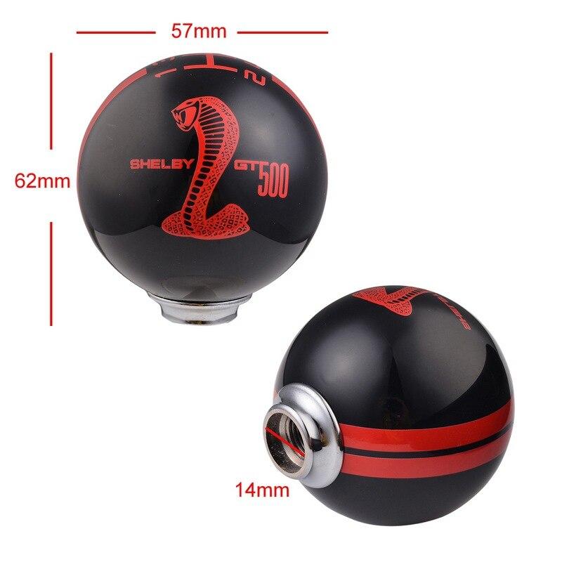 Resin Shift Knob Shelby Mustang GT500 5 Speed Red Gear Shift Knob Snake Pattern (Black+Red) Shift Knobs Big River Hardware 