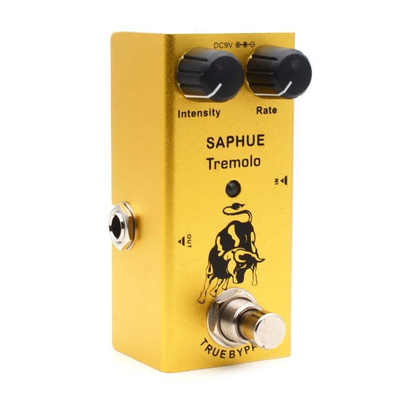 SAPHUE Electric Guitar Tremolo Intensity/Rate Knob Effect Pedal Mini Single Type DC 9V True Bypass multieffects Big River Hardware 