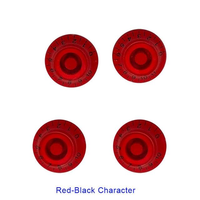Speed Volume Tone Control Knobs guitar knobs Big River Hardware Red-blackcharacter 