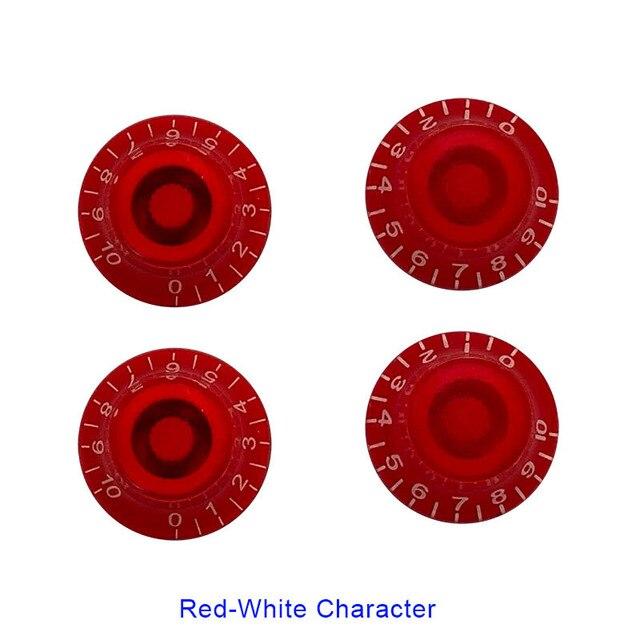 Speed Volume Tone Control Knobs guitar knobs Big River Hardware Red-whitecharacter 