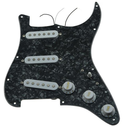 Strat Pickguard Custom Strat Pickguard Custom Big River Hardware Black Pearl-WH 