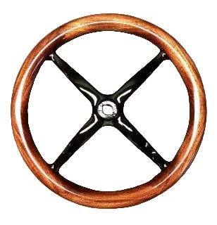 Vintage Ford Steering Wheel Steering Wheel Kevin 15 inch rim & spider Mahogany Dark