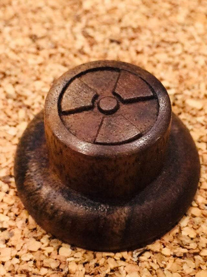 Walnut Wood Radio Active Knob - Antique Radio Repair Knob Big River Hardware Circle D Pot Fastenter steel spring 