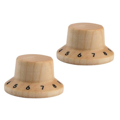 Wood Knobs LP/Strat Style Bell Knobs Guitar Control Knob Big River Hardware 2 pcs Maple Wood 