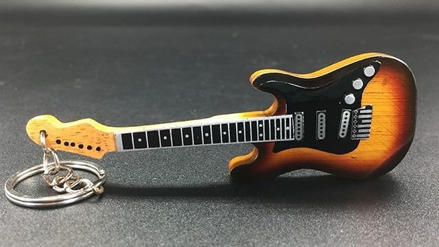 Wooden Miniature Guitar Keychain with 15 Different Models Available, Double Necks Guitar Key Chain Big River Hardware 022 